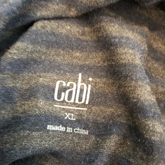 Cabi Odyssey gray navy stripe turtleneck knit tunic top size Extra Large XL 3225 - Picture 8 of 16